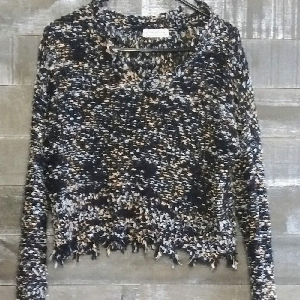 Sweater Distressed Multicolor Size Medium Womens Soft Pullover By Made With Love